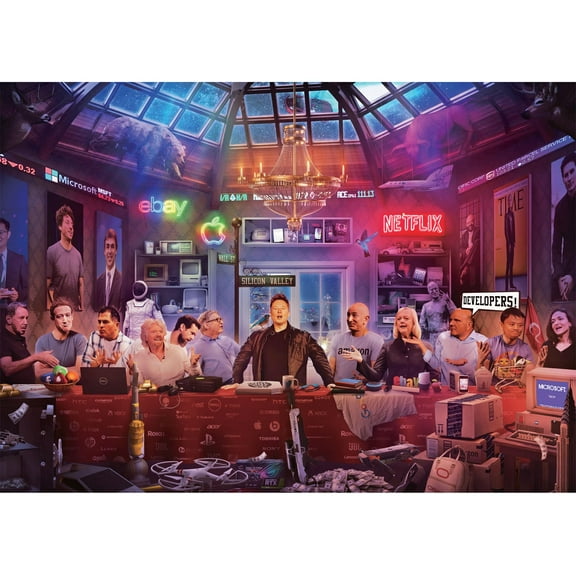 Tech Billionaires 1000-Piece Jigsaw Puzzle By Rachid Lotf | Toynk Exclusive