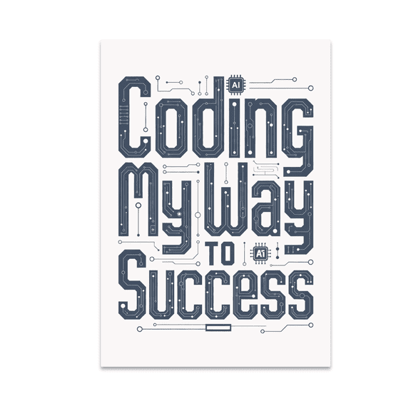 Tech Block Monogram Art - Coding Enthusiast - 13x19 Poster Print