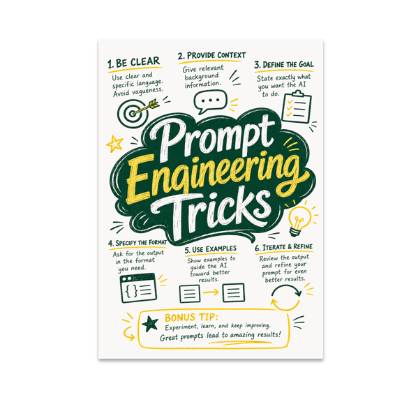 Tech Chalkboard Wall Decor - Prompt Engineering Enthusiast - 13x19 Poster Print