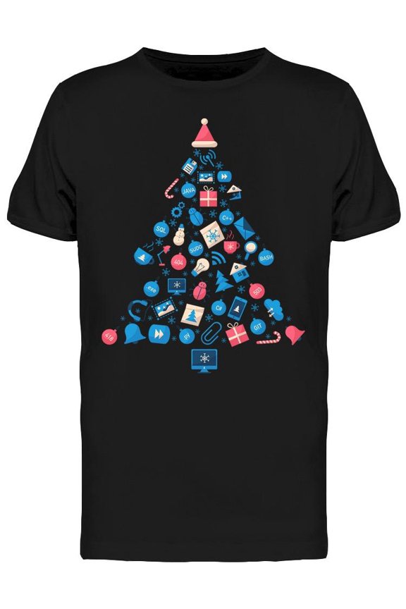 Tech Christmas Tree T-Shirt Men -Image by Shutterstock, Male Small