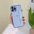 thumbnail image 1 of Tech Circle Compatible with iPhone 13 Pro Case for Women Girls Bling Cute Love Heart Slim TPU Plating Bumper Adjustable Hand Strap Stand Holder Shockproof Phone Case for iPhone 13 Pro,Blue, 1 of 12