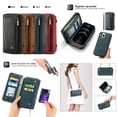 thumbnail image 1 of Tech Circle iPhone 12 Pro Max Wallet Case with Card Slot Premium Soft PU Leather Zipper Flip Folio Wallet with Wrist Strap Protective for iPhone 12 Pro Max Case,Blue, 1 of 9