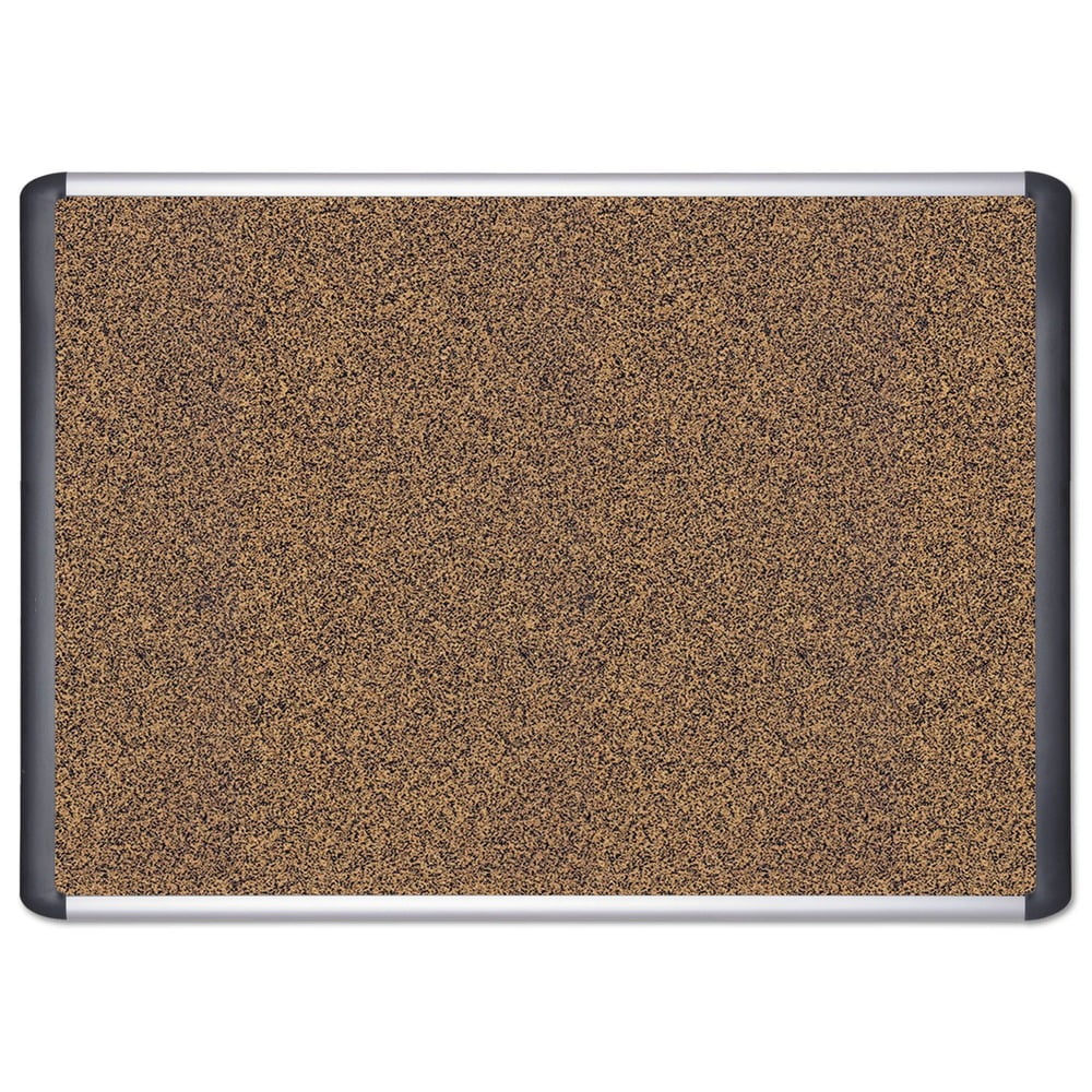 MasterVision MVI030501 36 in. x 24 in. Tech Cork Board - Tan Surface/Silver/Black Aluminum Frame