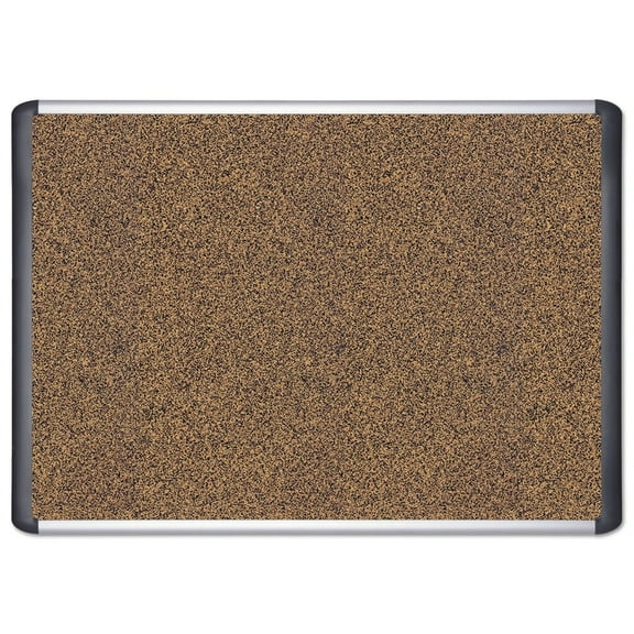 MasterVision MVI030501 36 in. x 24 in. Tech Cork Board - Tan Surface/Silver/Black Aluminum Frame