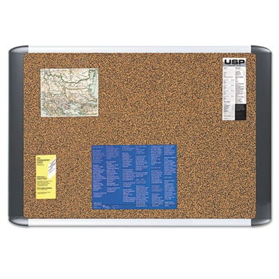 MasterVision MVI030501 36 in. x 24 in. Tech Cork Board - Tan Surface/Silver/Black Aluminum Frame