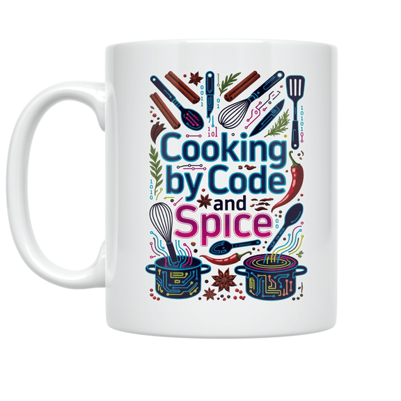 Tech Culinary Art Circuit Design - Cooking Enthusiast - 11 oz Ceramic Coffee Mug