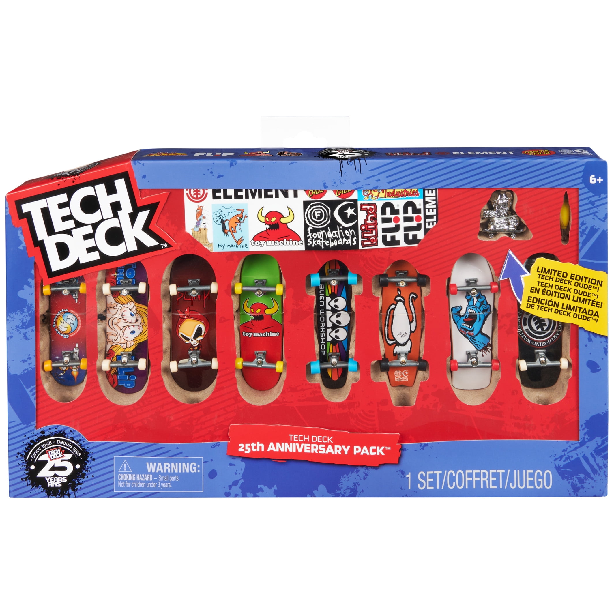 Tech Deck 25th Anniversary 8-Pack Fingerboards with Exclusive Figure ...