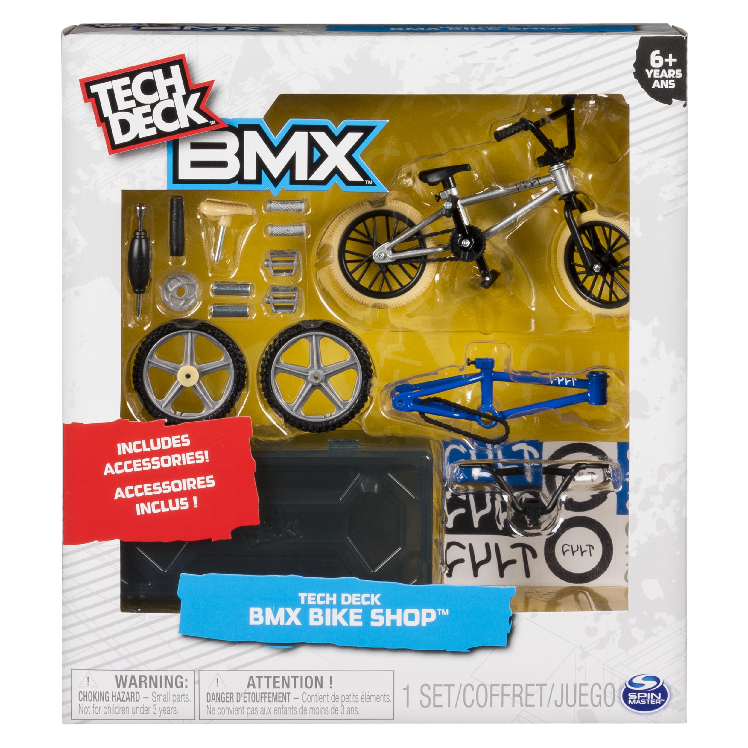 Tech Deck - BMX Bike Shop with Accessories and Storage Container - Cult  Bikes - Silver/Blue