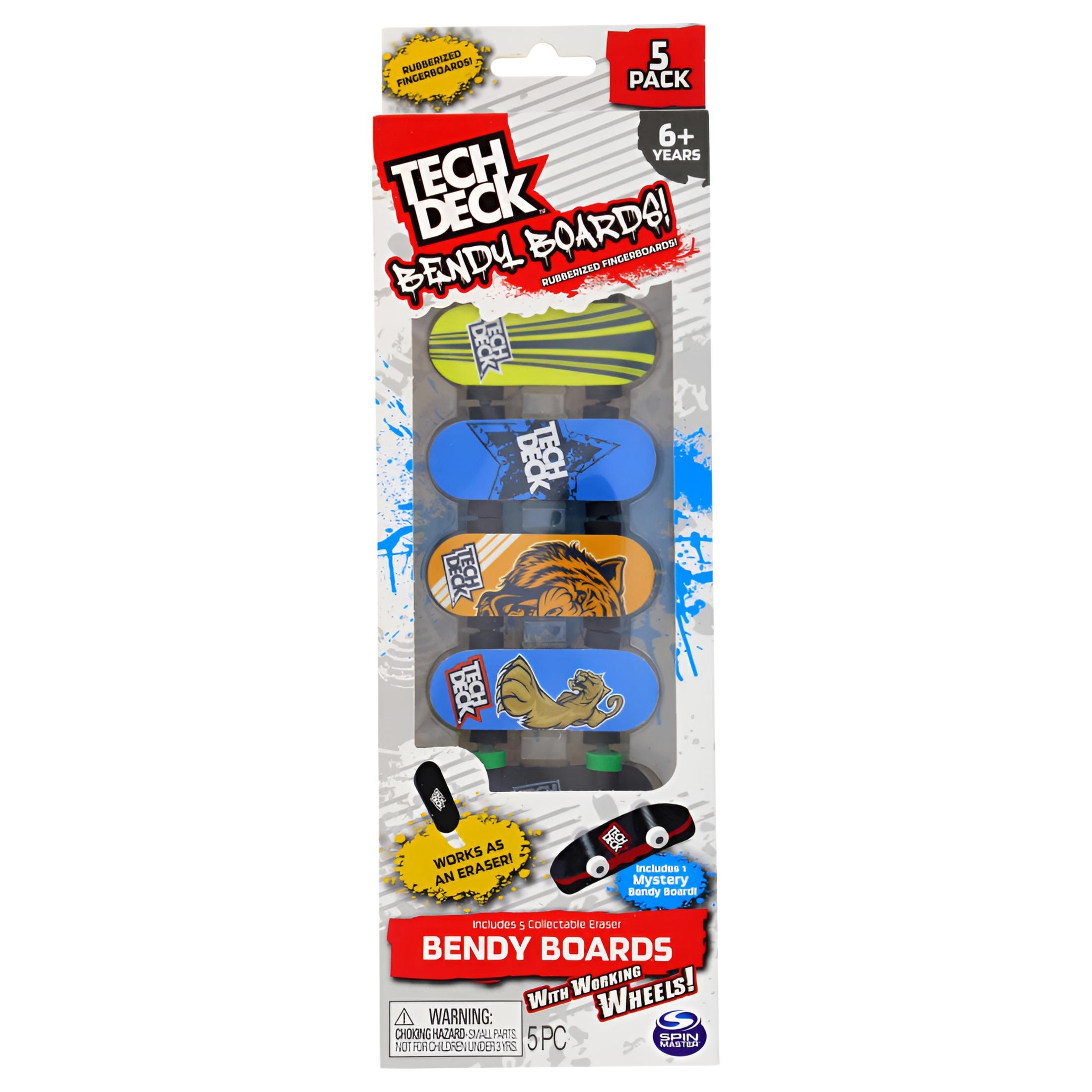 Coffret 10 Finger Skates Bendy Boards Tech Deck - Planches En Caoutchouc Souple, Roues Fonctionnelles