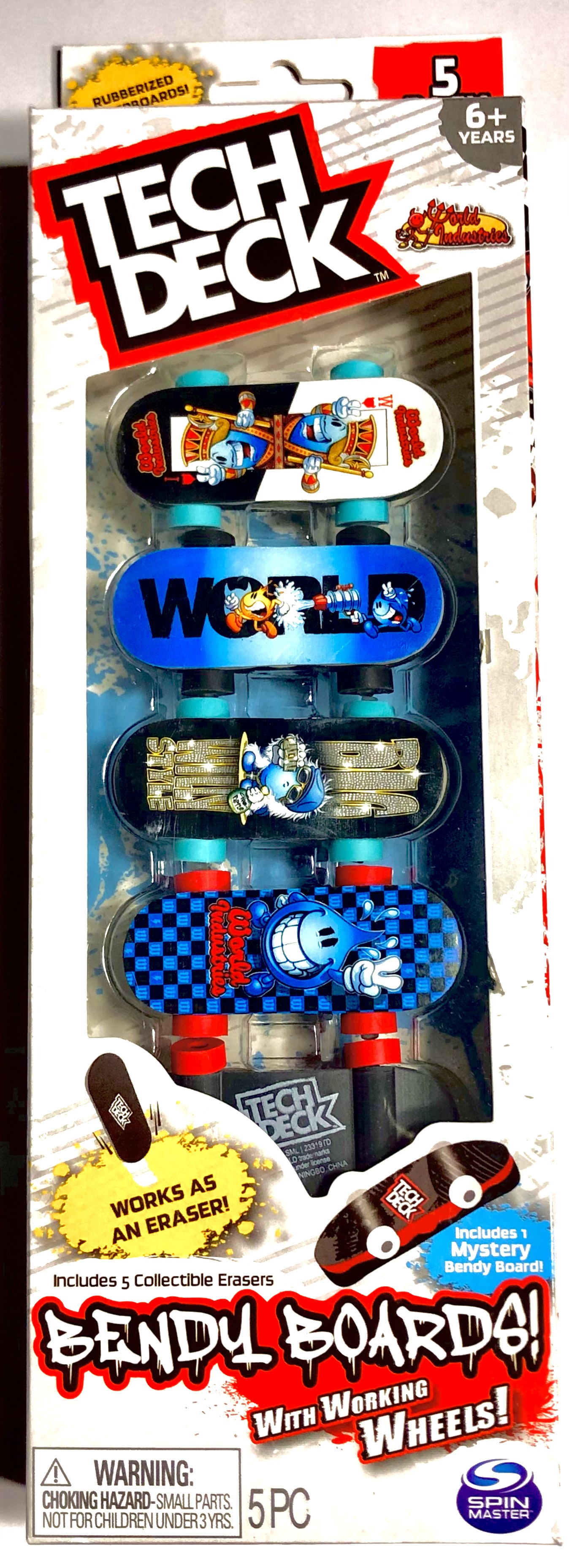 Tech Deck Bendy Boards with Working Wheels 5 Pack Works As An Eraser