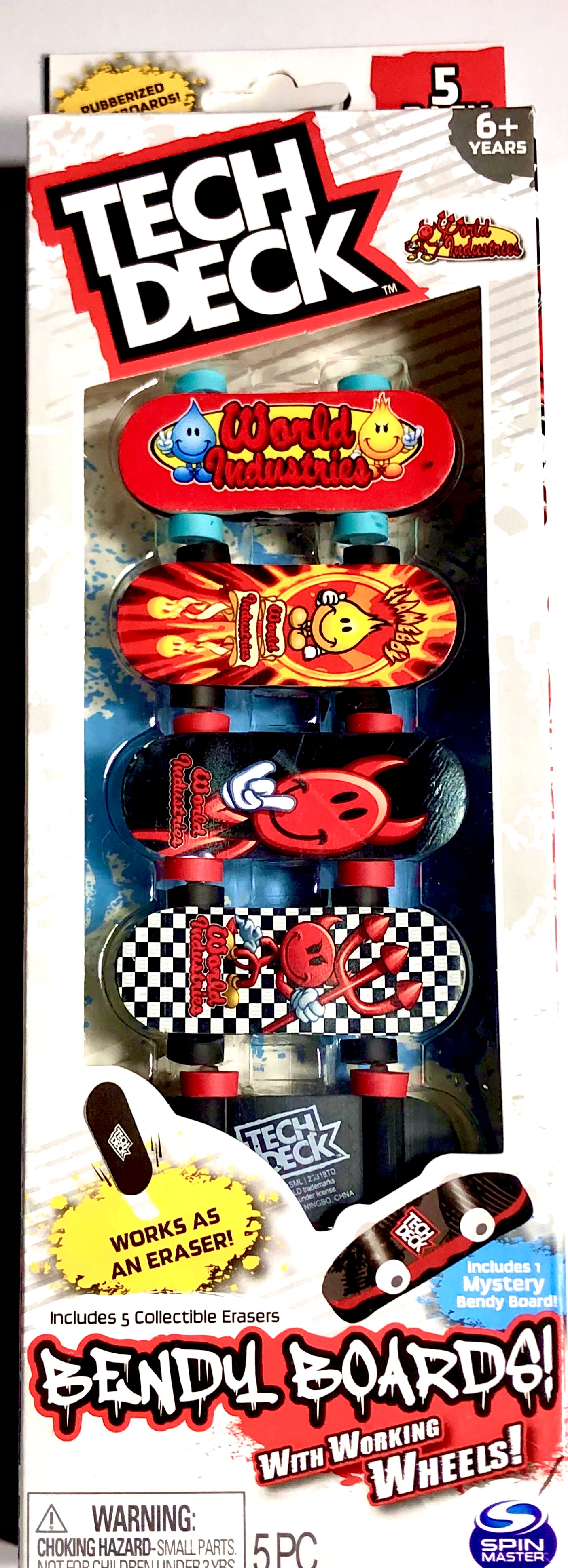 Tech Deck Bendy Boards with Working Wheels 5 Pack Works As An Eraser
