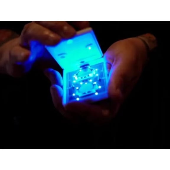 Tech Deck By Craig Petty Close Up Magic Tricks LED Light Up Card Deck Magic Gimmick with Glowing Blue Circuit Board Magia Props