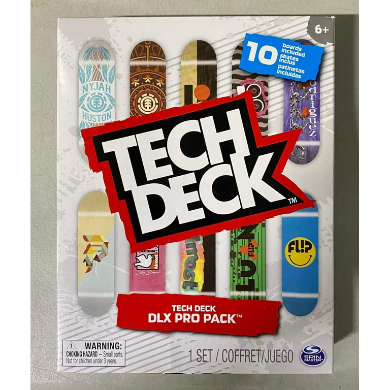 Tech Deck DLX Pro 10-Pack, Authentic Fingerboards with Grip Tape