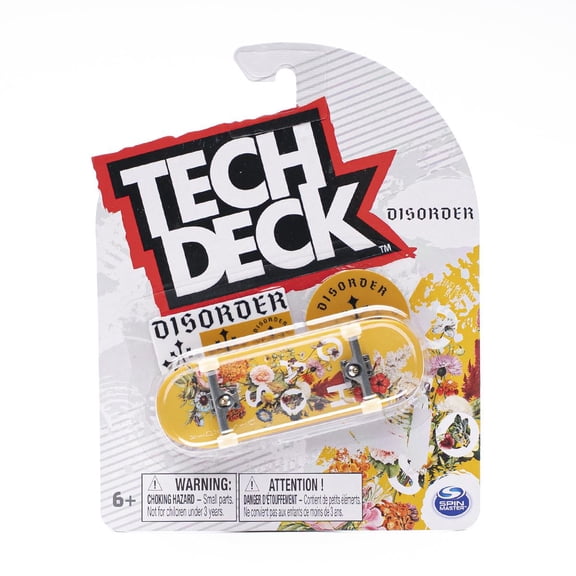 Tech Deck Fingerboard Complete Skateboard with Authentic Graphics & Accessories - Disorder - Floral