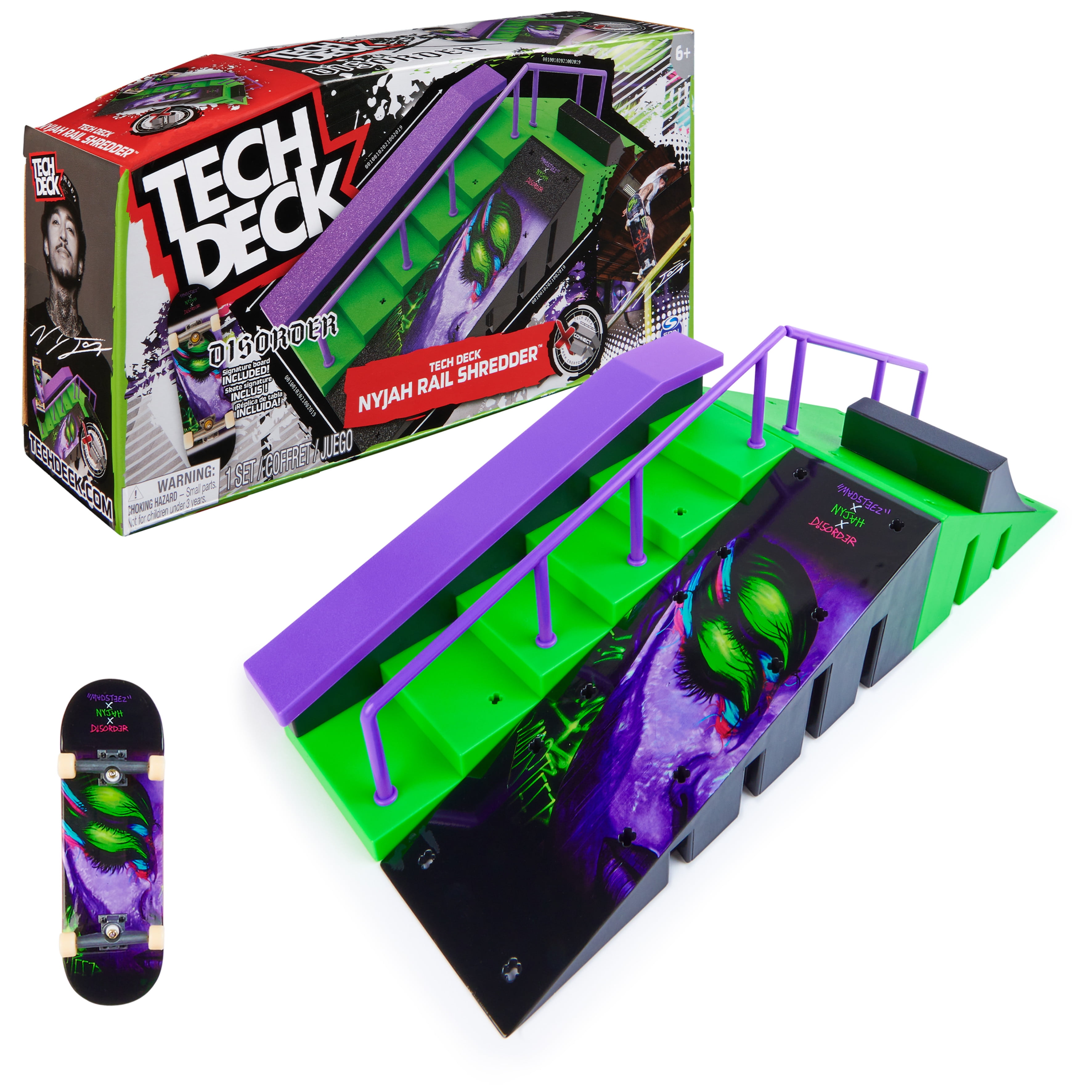 Tech Deck, Nyjah Skatepark X-Connect Park Creator, Massive Customizable  Skatepark Ramp Set with Exclusive Fingerboard, Kids Toy for Ages 6 and up
