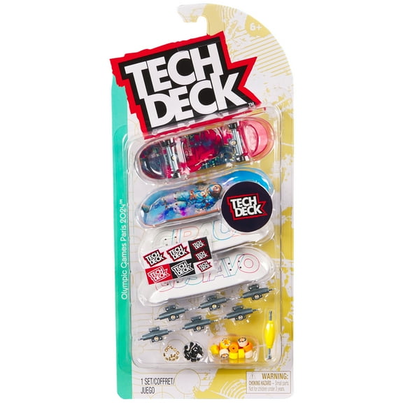 Tech Deck, Olympic Games Paris 2024, Ultra DLX Fingerboard 4-Pack, Collectible and Customizable Mini Skateboards, Kids Toys for Ages 6 and up