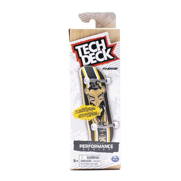 Tech Deck Performance Series Fingerboard Complete – Real Wood Deck with Foam Grip and Soft Wheels - Finess