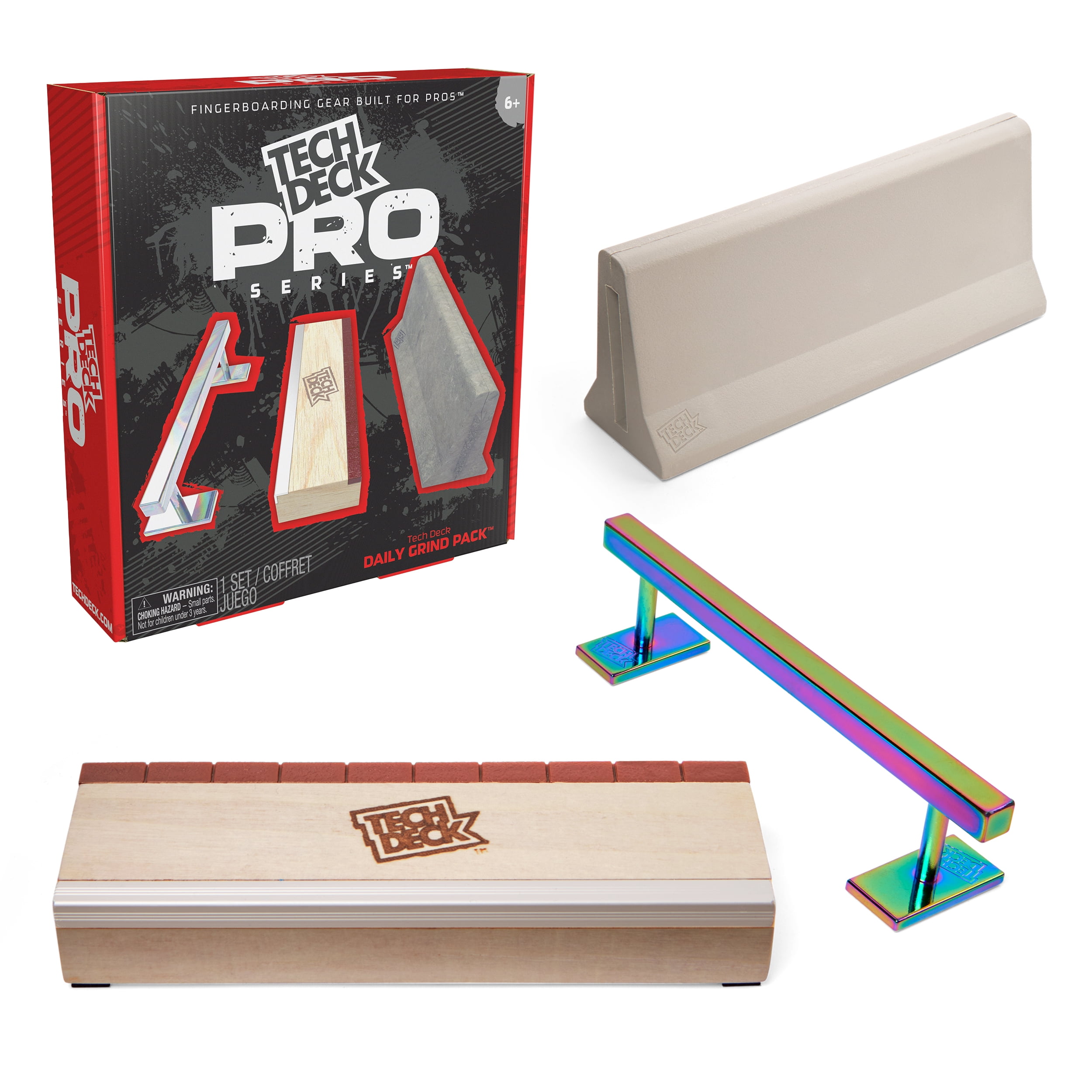Tech Deck, Pro Series Daily Grind Pack with 3 Obstacles, Built for Pros;  Kids Toys for Ages 6 and up (Mini Fingerboard Sold Separately) 
