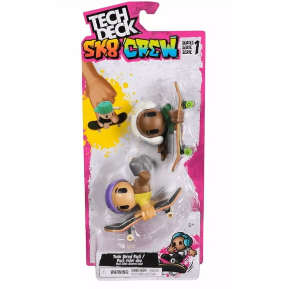 Tech Deck Sk8 Crew Twin Shred Pack, Fingerboards with Figures