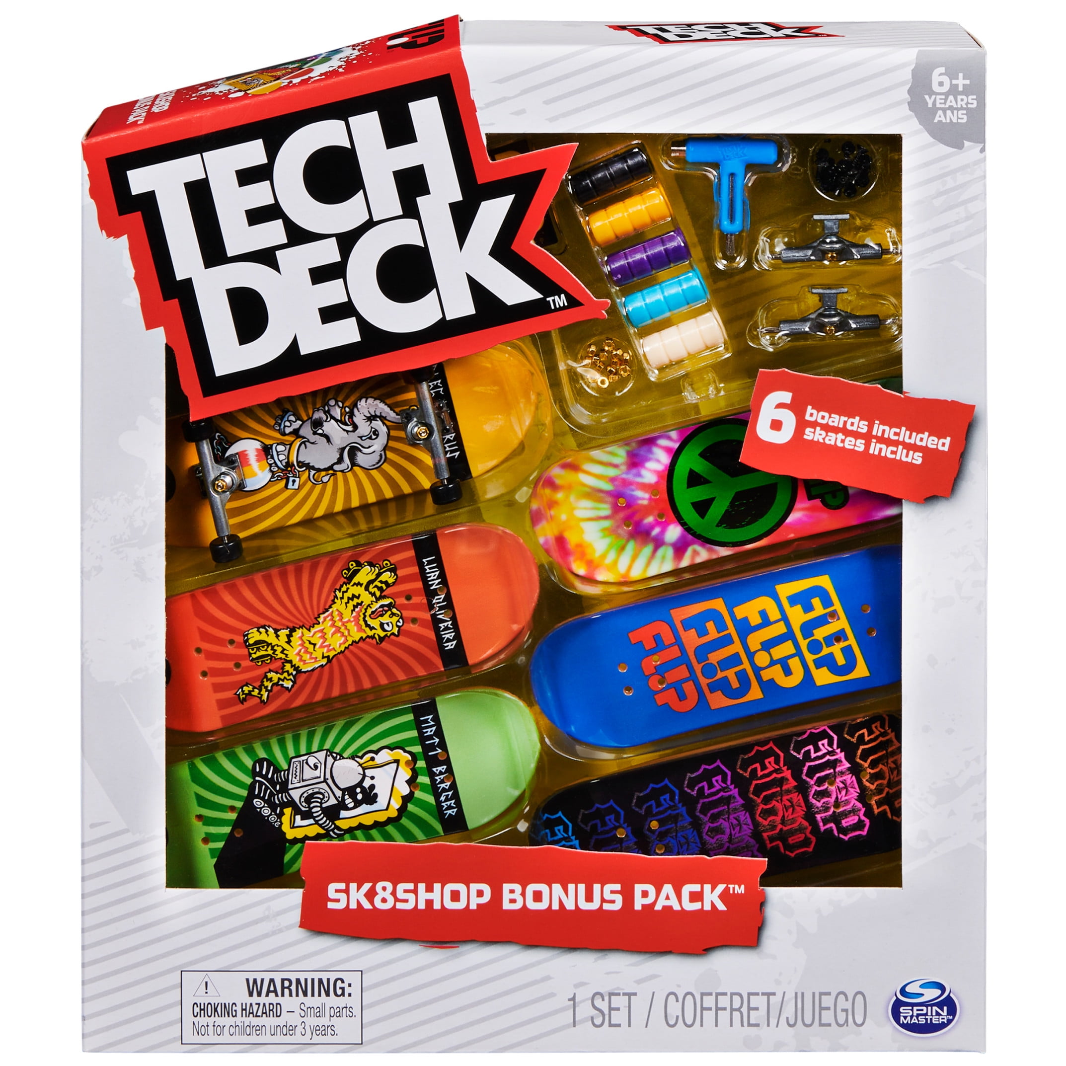 Tech Deck, Sk8shop Fingerboard Bonus Pack, Collectible and Customizable Mini Skateboards (Styles May Vary)