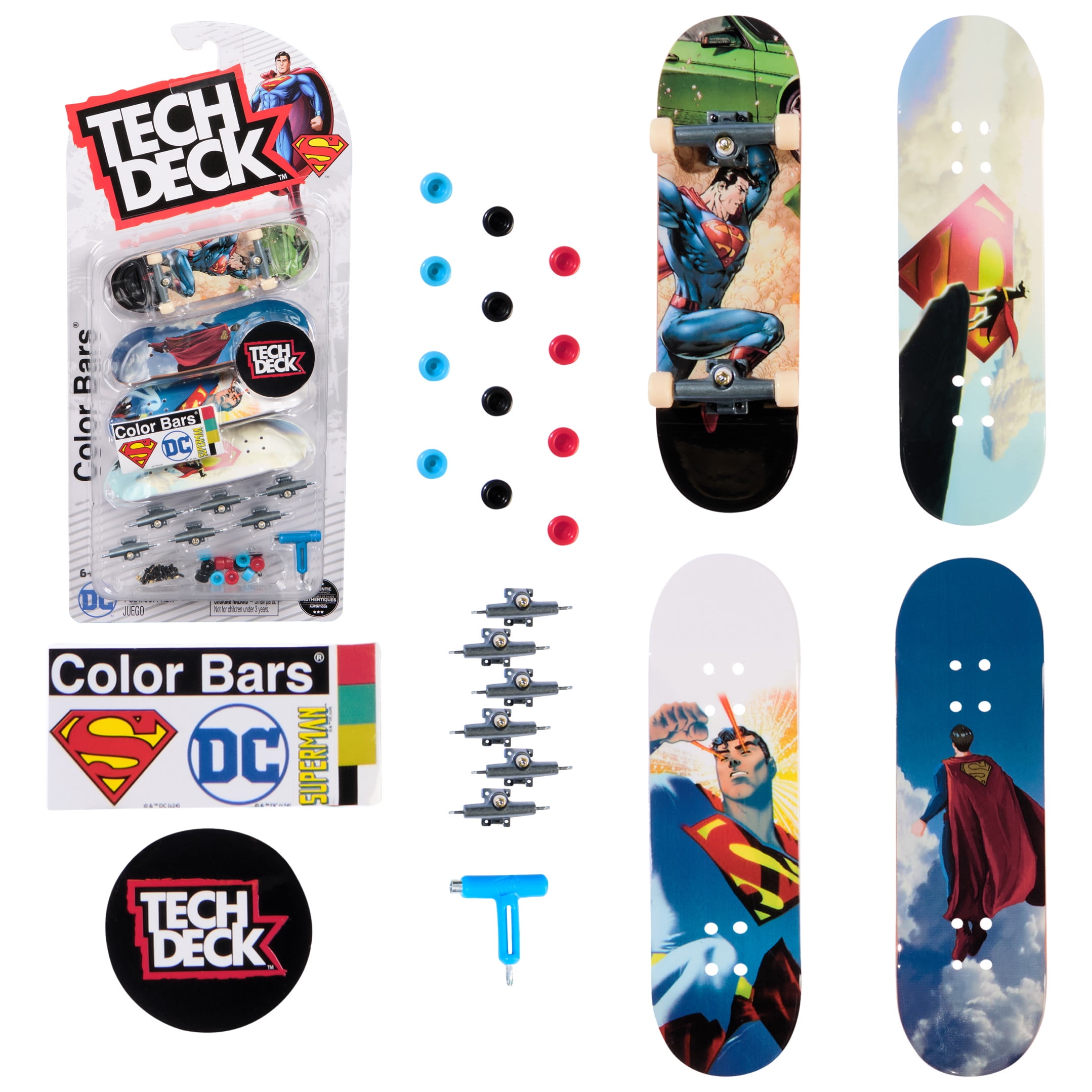 Tech Deck, Ultra DLX Fingerboard 4-Pack, DC Superman Skateboards