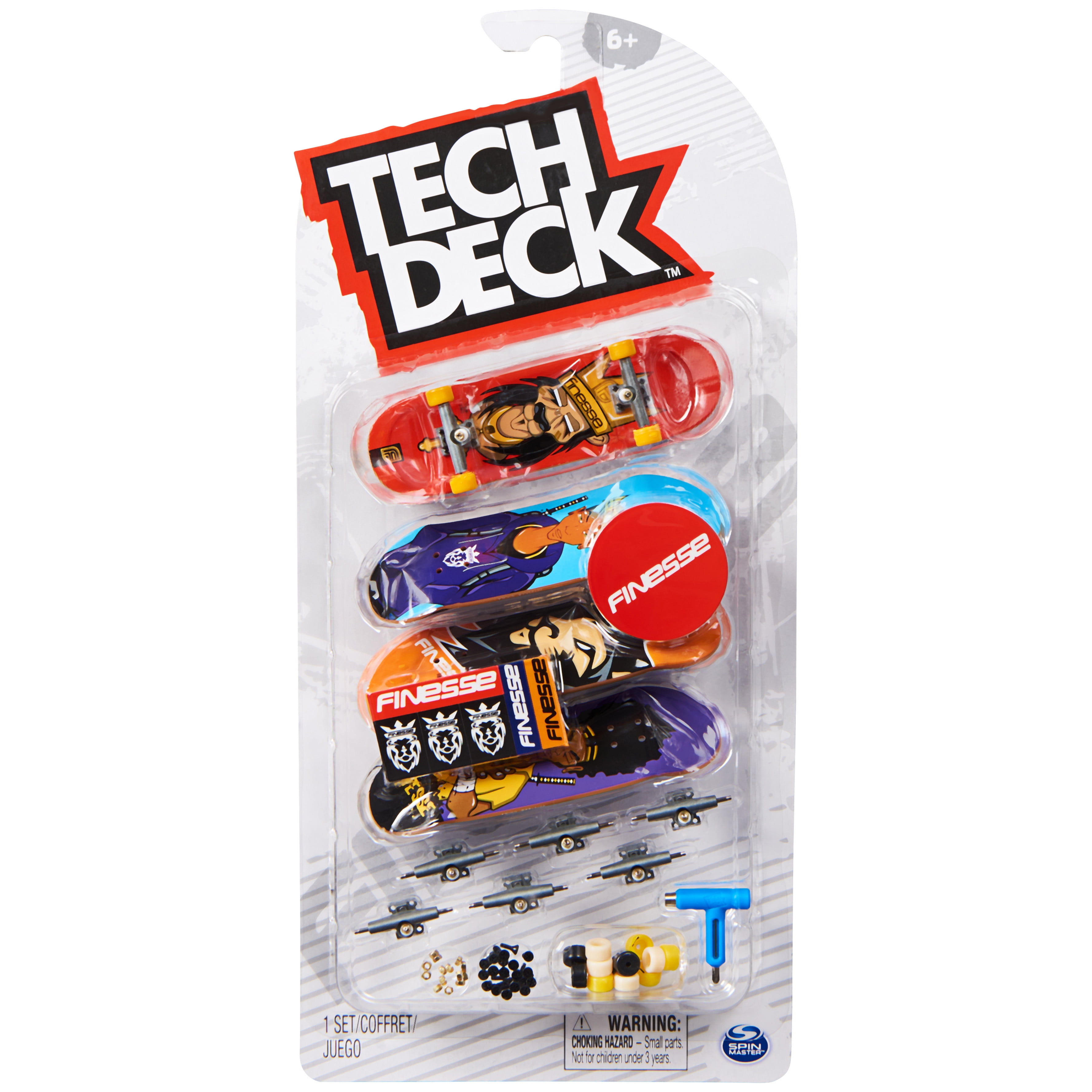 TechDeckMini 4個+board 3個 テックデッキ Tech Deck, Ultra DLX Fingerboard 4-Pack, Finessse Skateboards