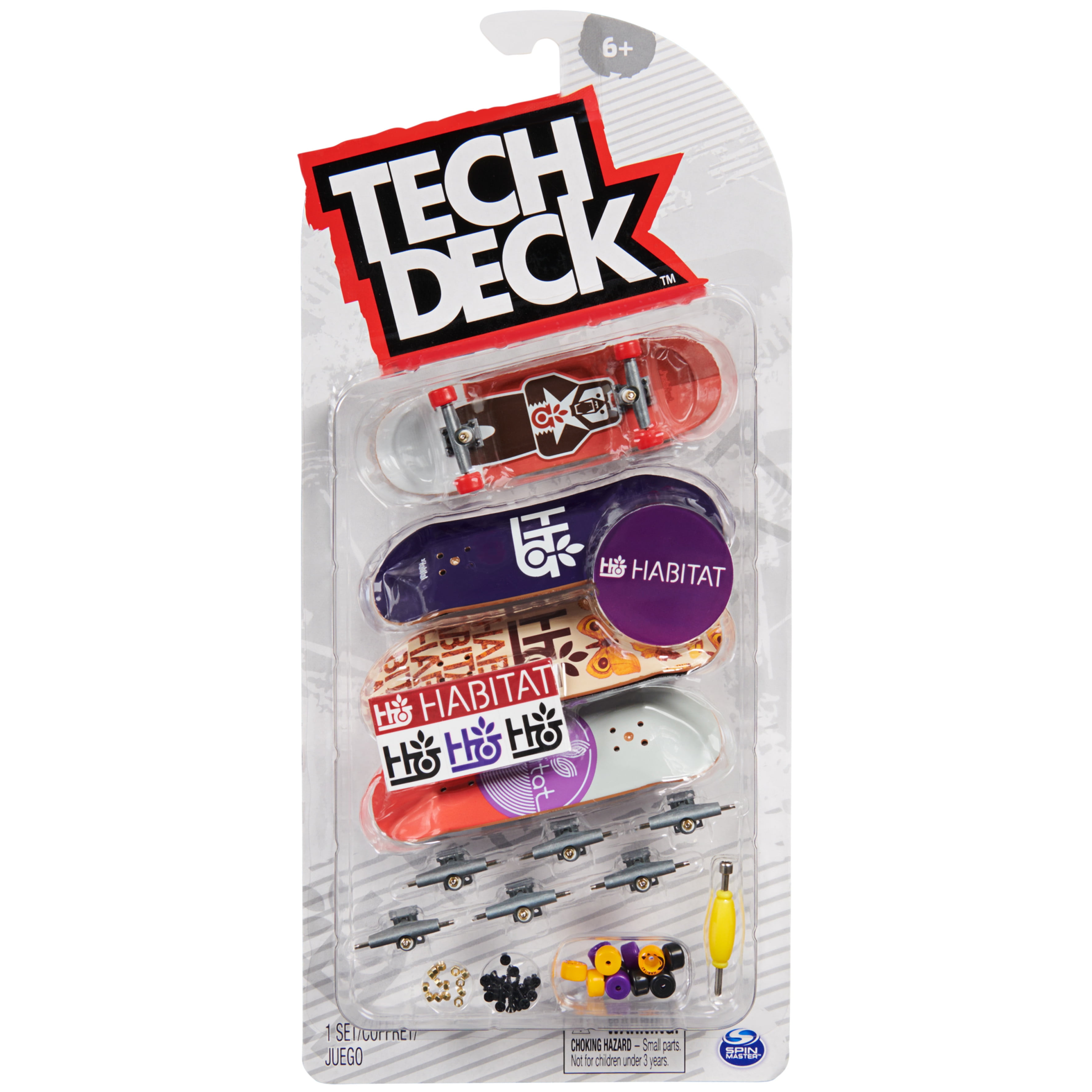 Tech Deck, Ultra DLX Fingerboard 4Pack, Habitat Skateboards, Collectible and Customizable Mini