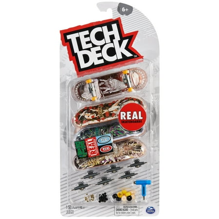 Tech Deck, Ultra DLX Fingerboard 4-Pack, Real Skateboards, Customizable Collectibles Toys