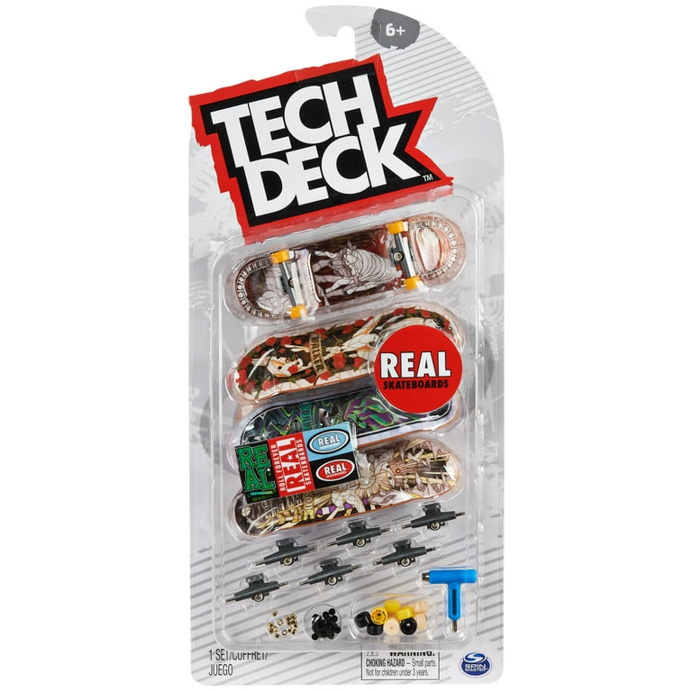 Tech Deck, Ultra DLX Fingerboard 4-Pack, Real Skateboards