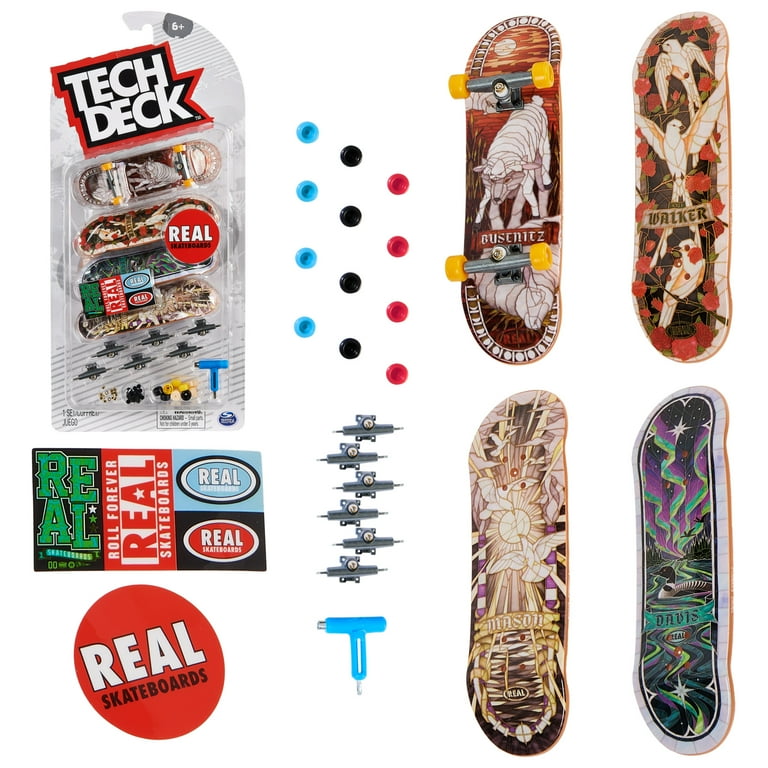 Tech Deck, Ultra DLX Fingerboard 4-Pack, Real Skateboards