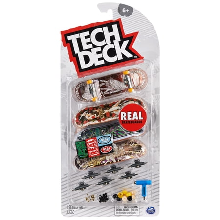 Tech Deck, Ultra DLX Fingerboard 4-Pack, Real Skateboards, for Ages 6 and up