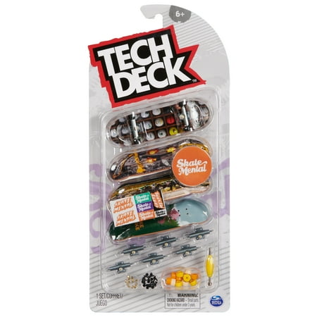 Tech Deck, Ultra DLX Fingerboard 4-Pack, Skate Mental, Collectible and Customizable Mini Skateboards, Kids Toys for Ages 6 and up