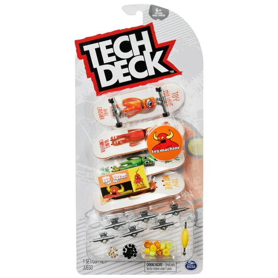 Tech Deck, Ultra DLX Fingerboard 4-Pack, Toy Machine Skateboards