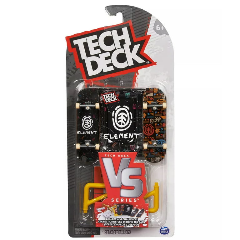 Tech Deck VS Series Element Skateboards Fingerboard 2-Pack, Obstacle and  Challenge Card Set 