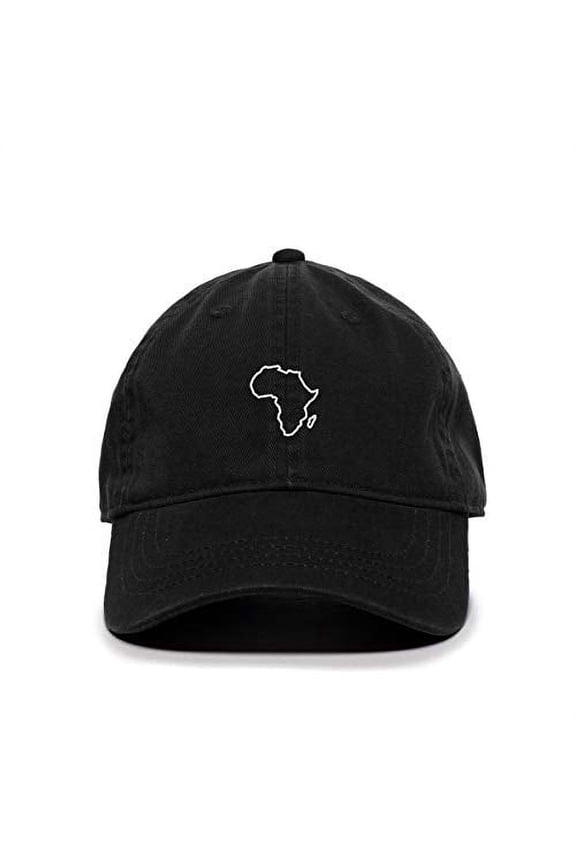Africa Map Baseball Cap Embroidered Cotton Adjustable Dad Hat Black