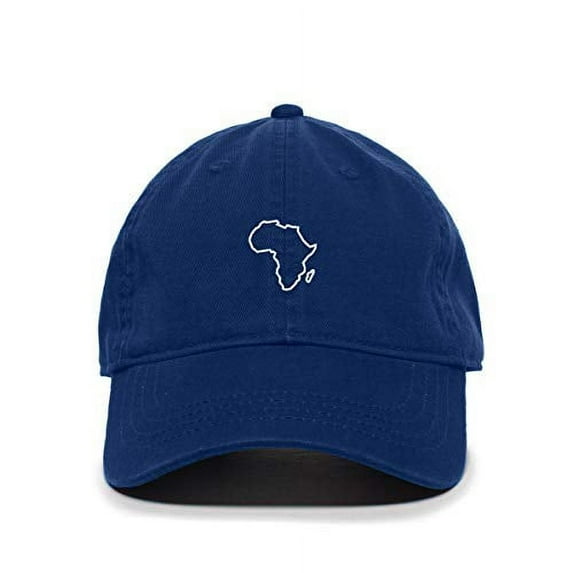 Tech Design Africa Map Baseball Cap Embroidered Cotton Adjustable Dad Hat Royal Blue