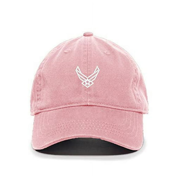Tech Design Airforce Logo Baseball Cap Embroidered Cotton Adjustable Dad Hat Light Pink