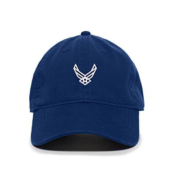Tech Design Airforce Logo Baseball Cap Embroidered Cotton Adjustable Dad Hat Royal Blue