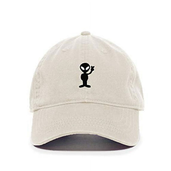 Tech Design Alien Peace Sign Baseball Cap Embroidered Cotton Adjustable Dad Hat