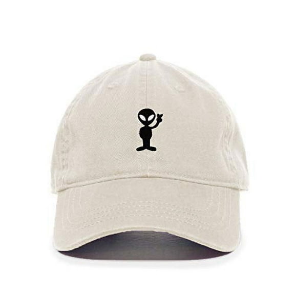 Tech Design Alien Peace Sign Baseball Cap Embroidered Cotton Adjustable Dad Hat