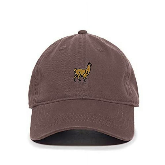 Tech Design Alpaca Baseball Cap Embroidered Cotton Adjustable Dad Hat Brown