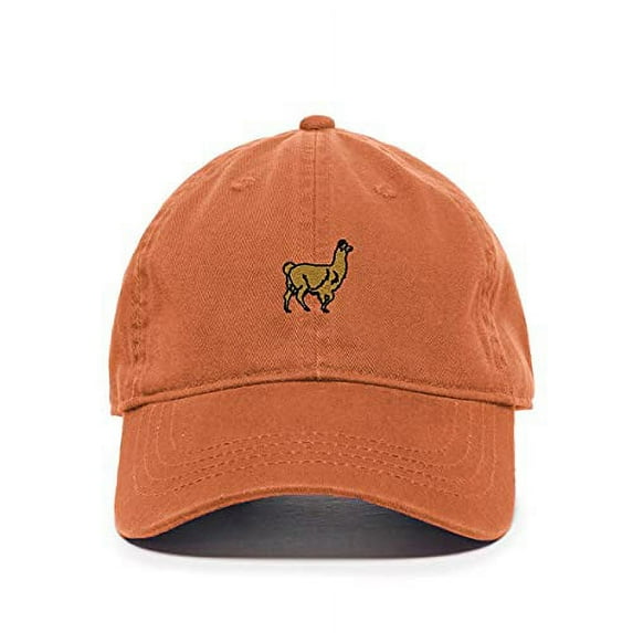 Tech Design Alpaca Baseball Cap Embroidered Cotton Adjustable Dad Hat Orange