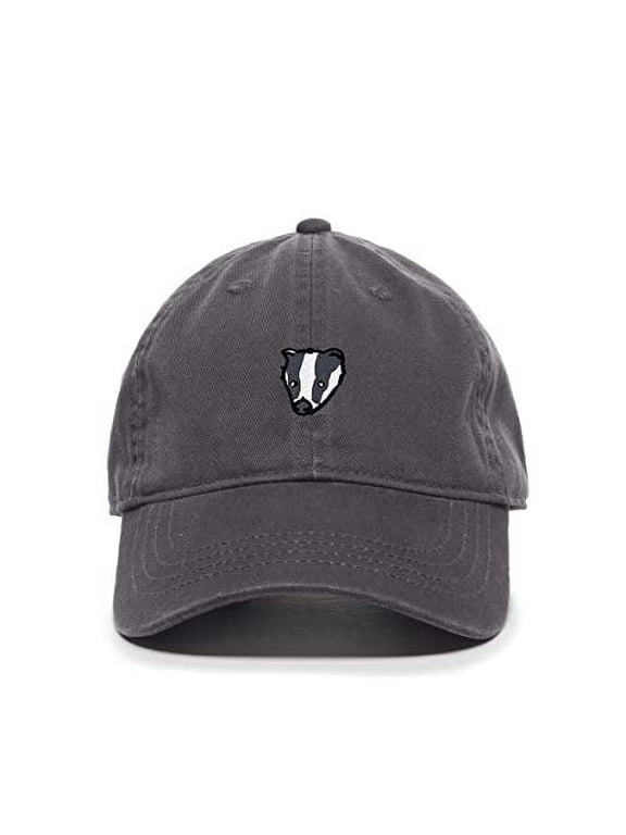 American Badger Baseball Cap Embroidered Cotton Adjustable Dad Hat Charcoal
