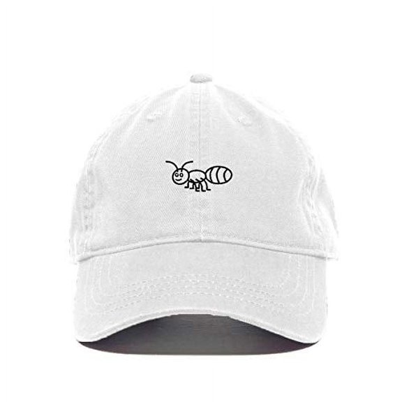 Tech Design Ant Baseball Cap Embroidered Cotton Adjustable Dad Hat White