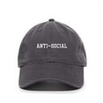 thumbnail image 1 of Tech Design Anti Social Baseball Cap Embroidered Cotton Adjustable Dad Hat Charcoal, 1 of 1
