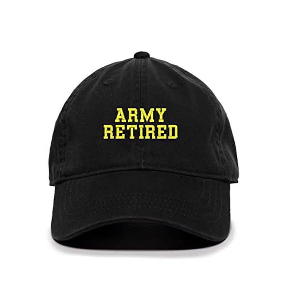 Tech Design Army Retired Baseball Cap Embroidered Cotton Adjustable Dad Hat Black