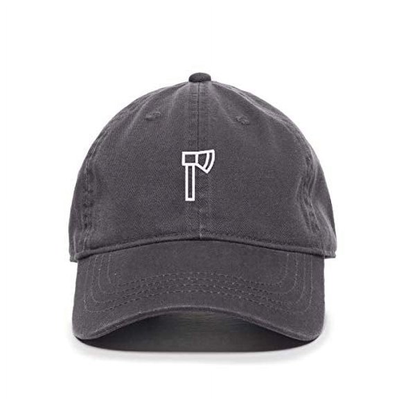 Tech Design Axe Baseball Cap Embroidered Cotton Adjustable Dad Hat Charcoal