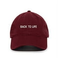 thumbnail image 1 of Tech Design Back to Life Baseball Cap Embroidered Cotton Adjustable Dad Hat Burgundy, 1 of 1