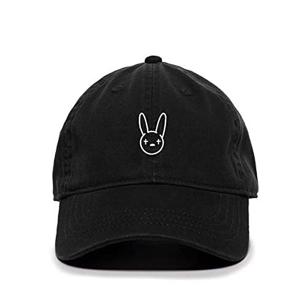 Tech Design Bad Bunny Baseball Cap Embroidered Cotton Adjustable Dad Hat  Black 