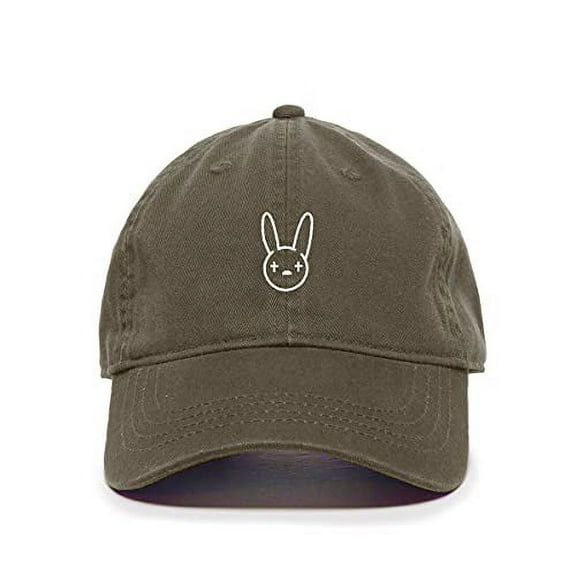 Tech Design Bad Bunny Baseball Cap Embroidered Cotton Adjustable Dad Hat Olive